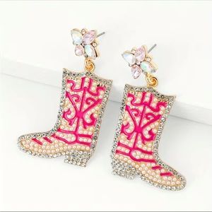 FLASH SALE 
NWT Kick Ass Cowgirl Boots Beaded Earrings